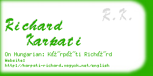 richard karpati business card